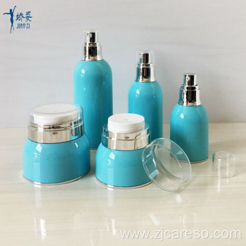 100ml Blue Acrylic Airless Bottle and Jar